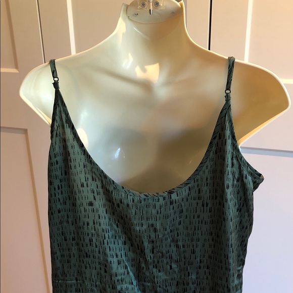 Eileen Fisher Green & Black Silk Maxi Dress - Picture 7 of 9